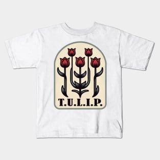 Theological Tulip Emblem Tee Design Kids T-Shirt